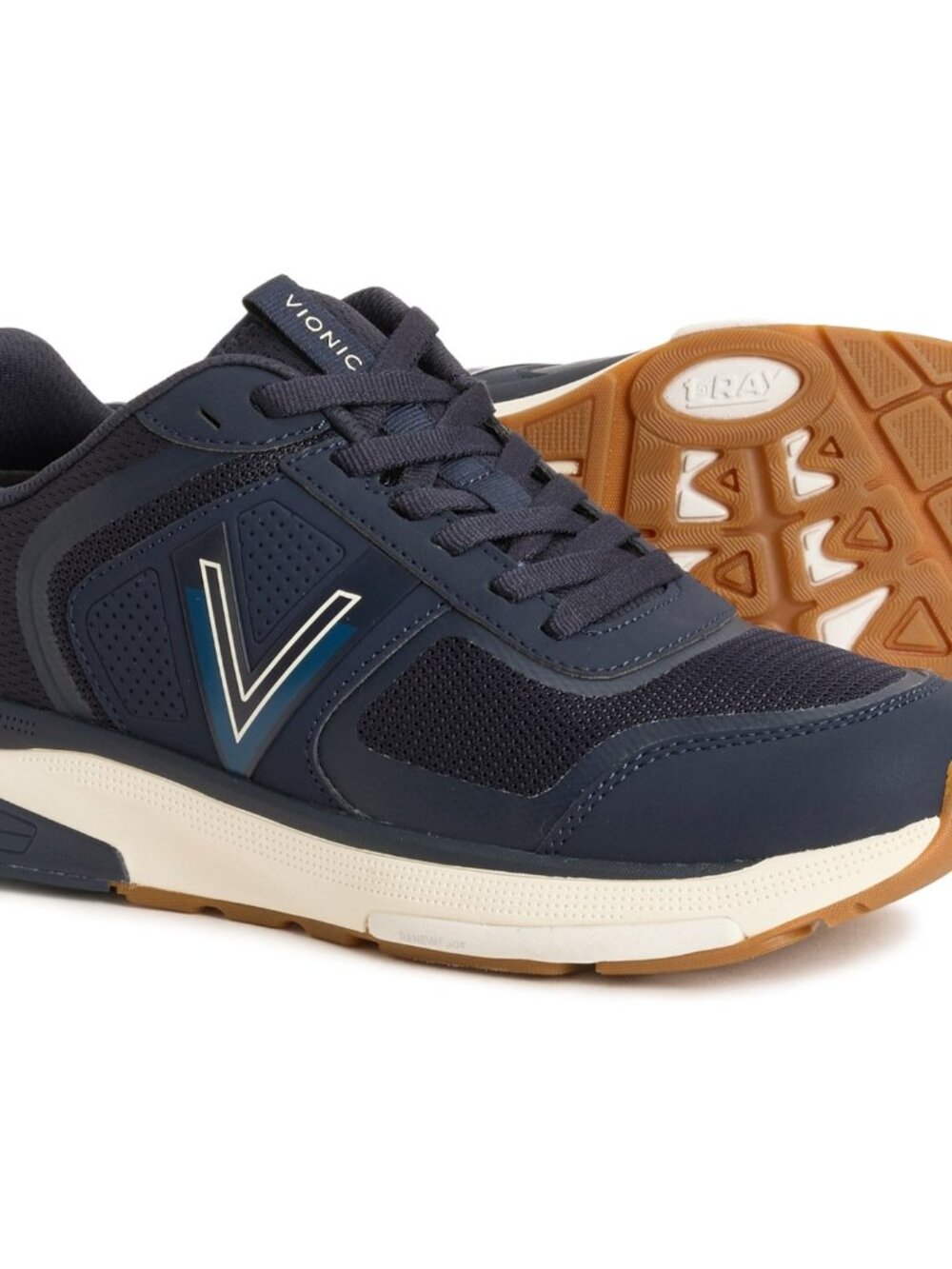Vionic Navy Blue Athletic Sneakers with Gum Sole
